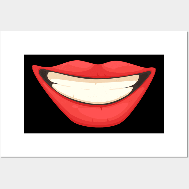 Happy kiss Mouth Wall Art by Flipodesigner